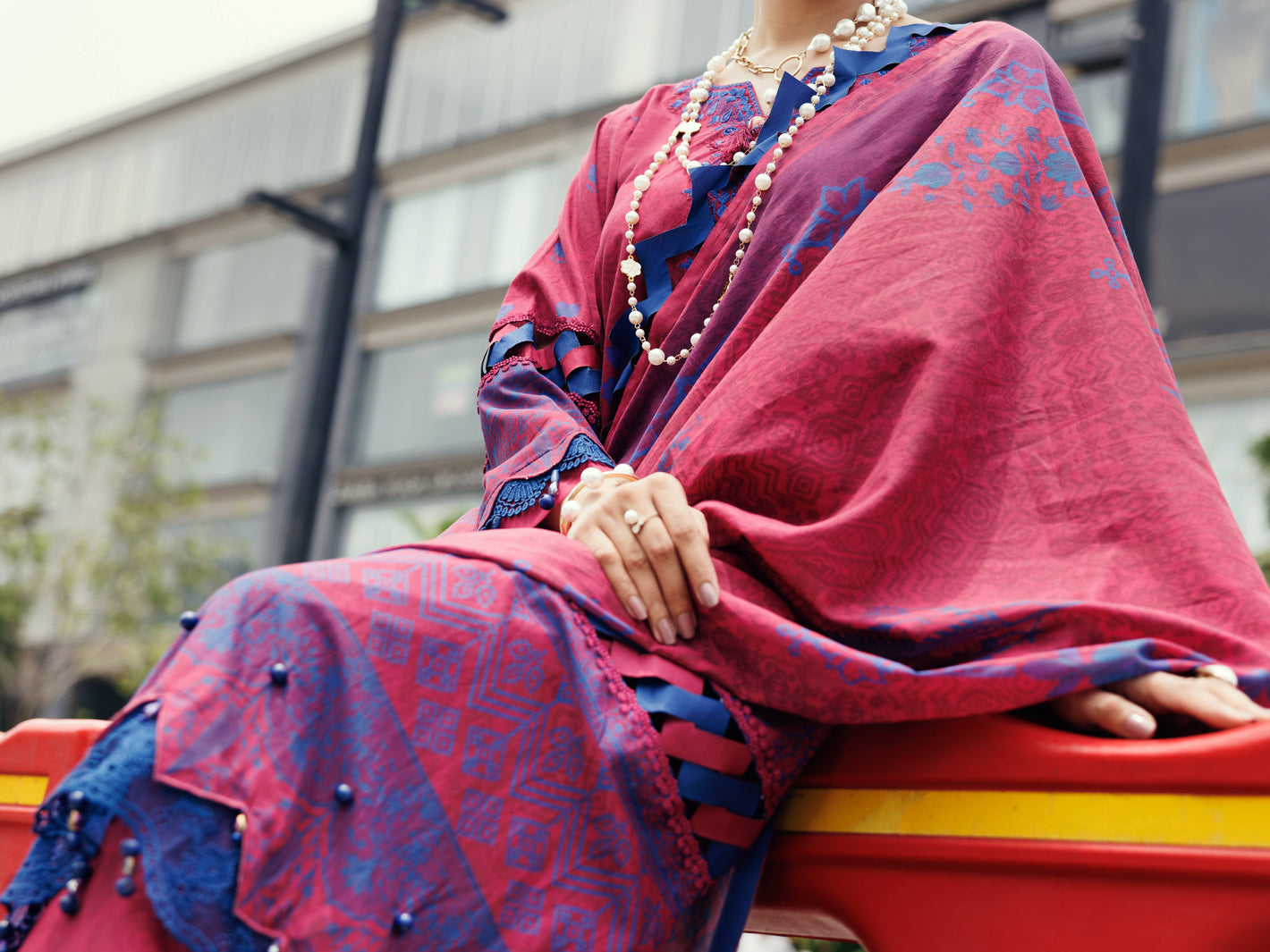 Almirah Fuchsia Cambric 3Pc Unstitched - ALP-3PS-2211