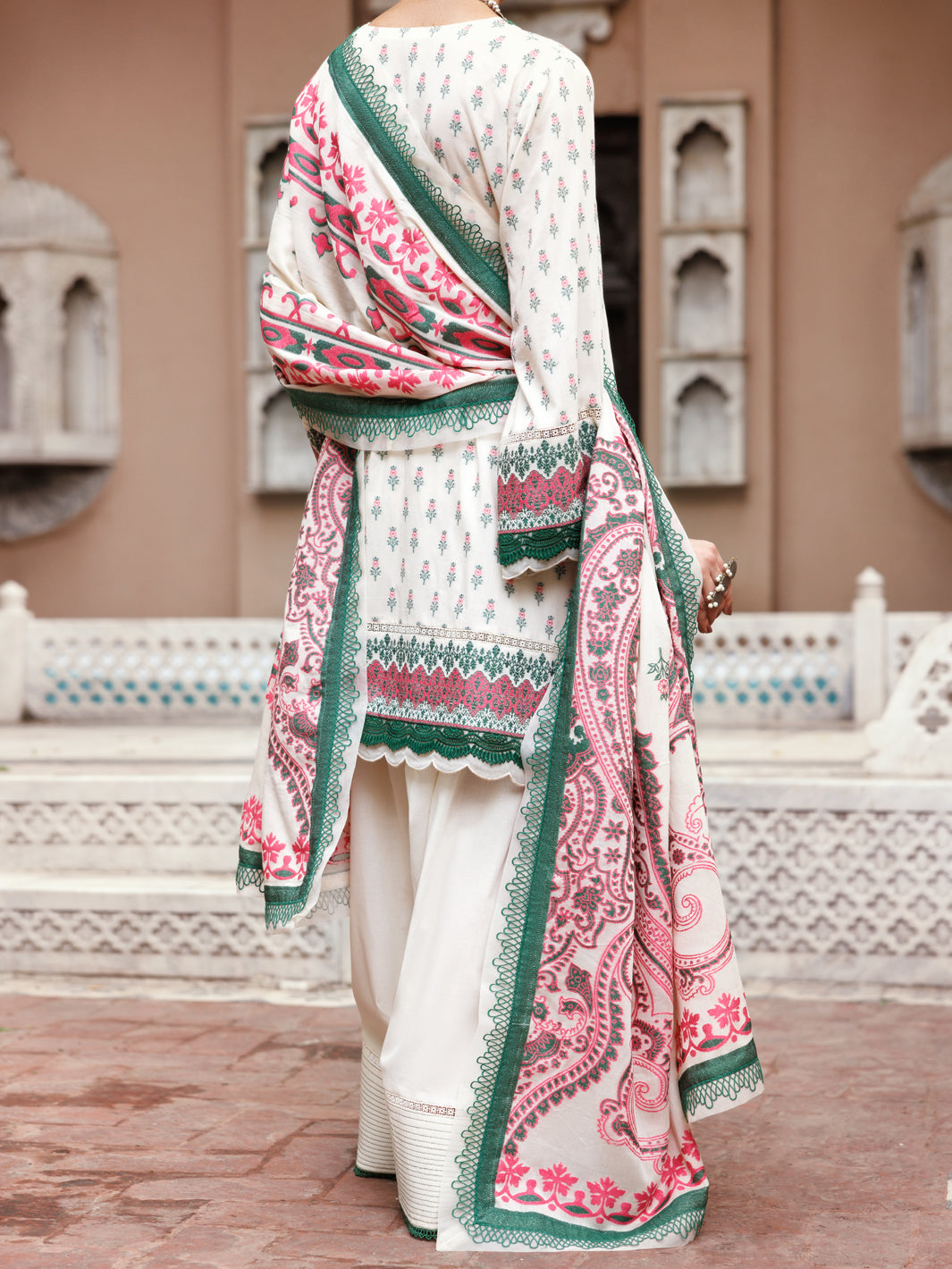 Almirah Ivory Yarn Dyed Jacquard 3Pc Unstitched - ALP-3PS-2229