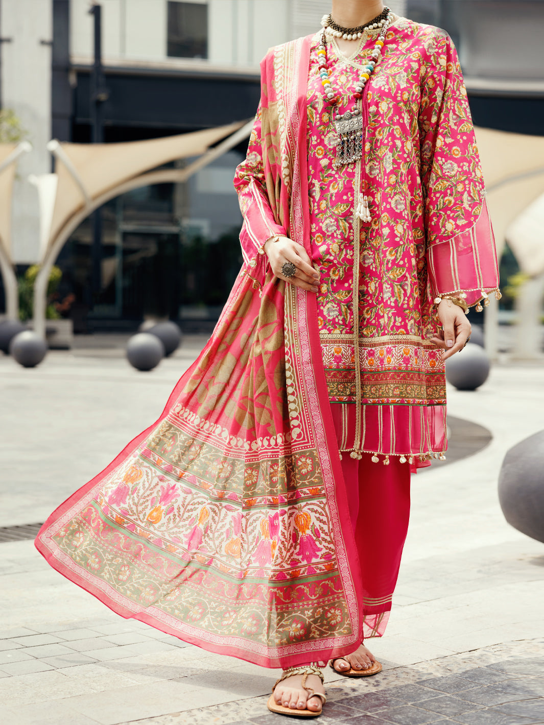 Almirah Fuchsia Cambric 2Pc Unstitched - ALP-2PS-SLKD-UN-2264