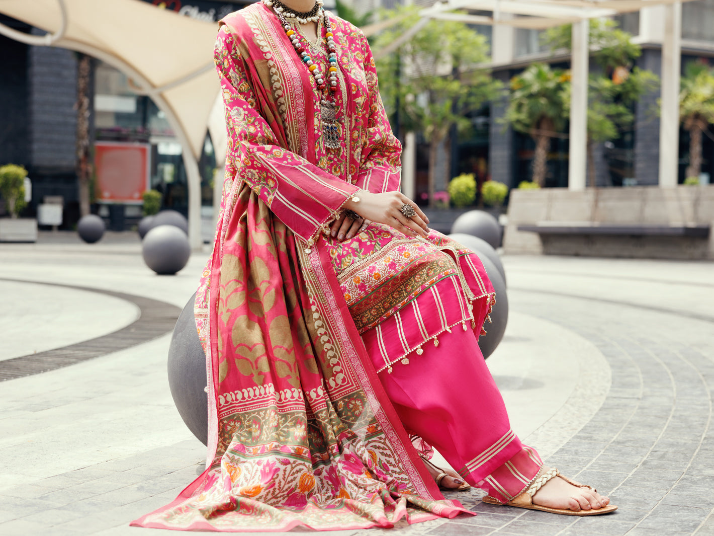 Almirah Fuchsia Cambric 2Pc Unstitched - ALP-2PS-SLKD-UN-2264