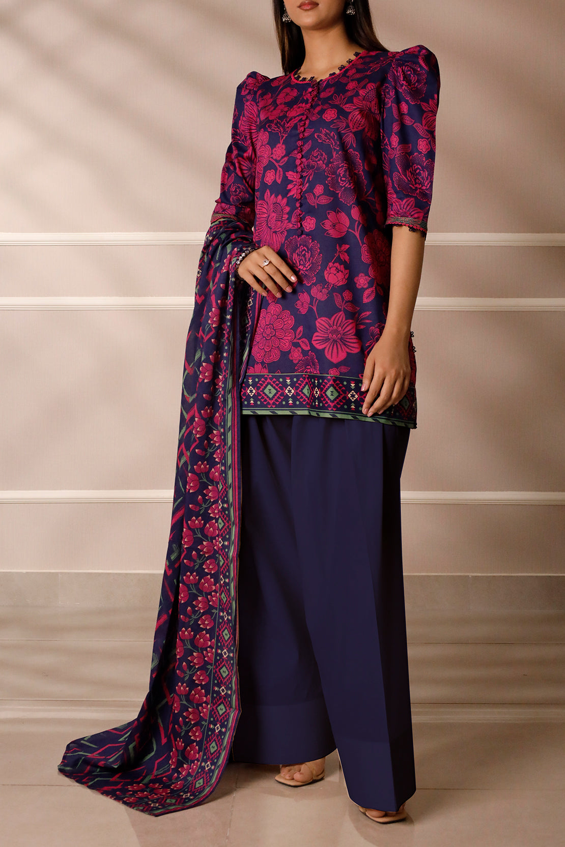 Saya Unstitched Printed Lawn 3 Piece