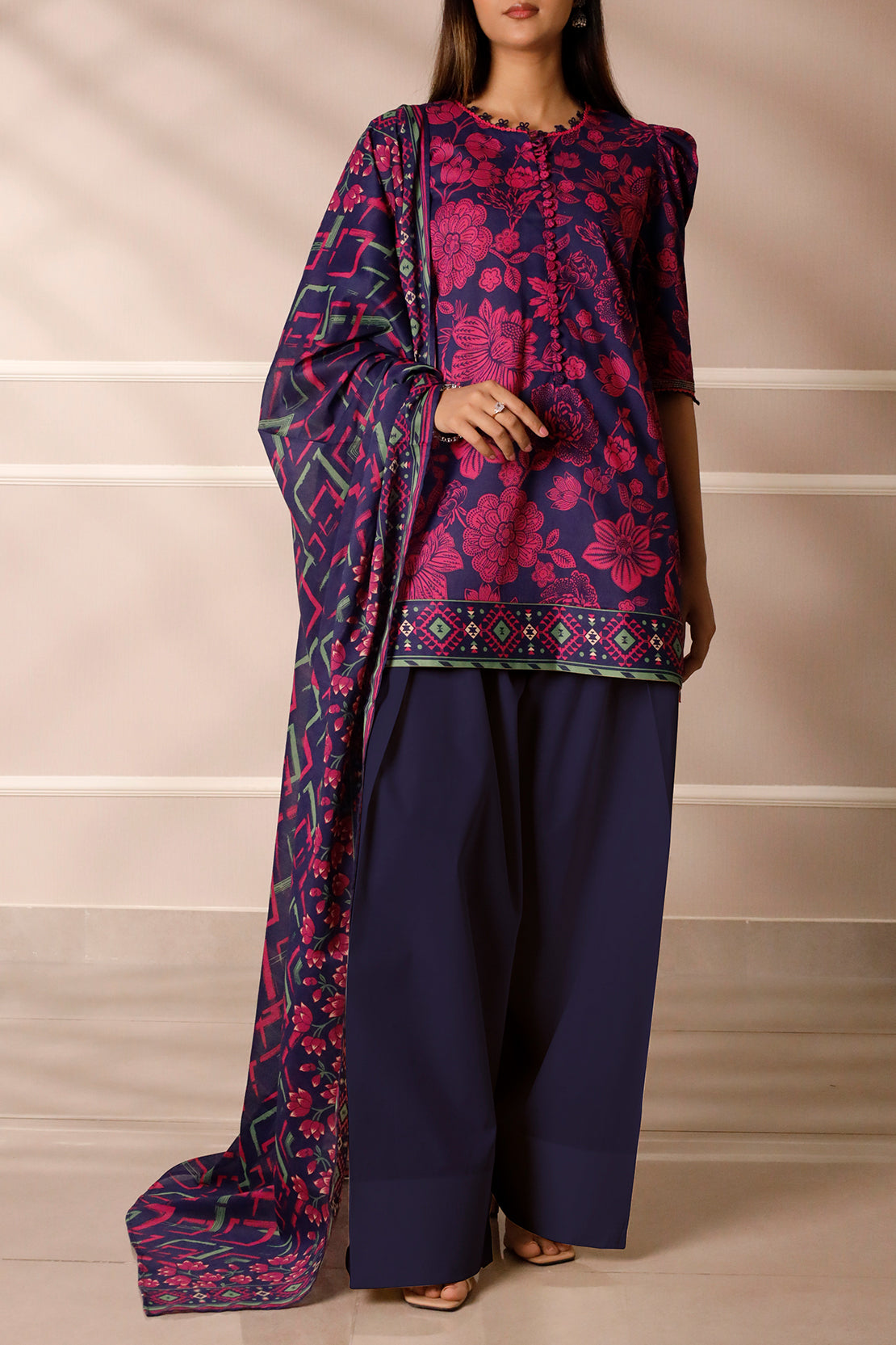 Saya Unstitched Printed Lawn 3 Piece