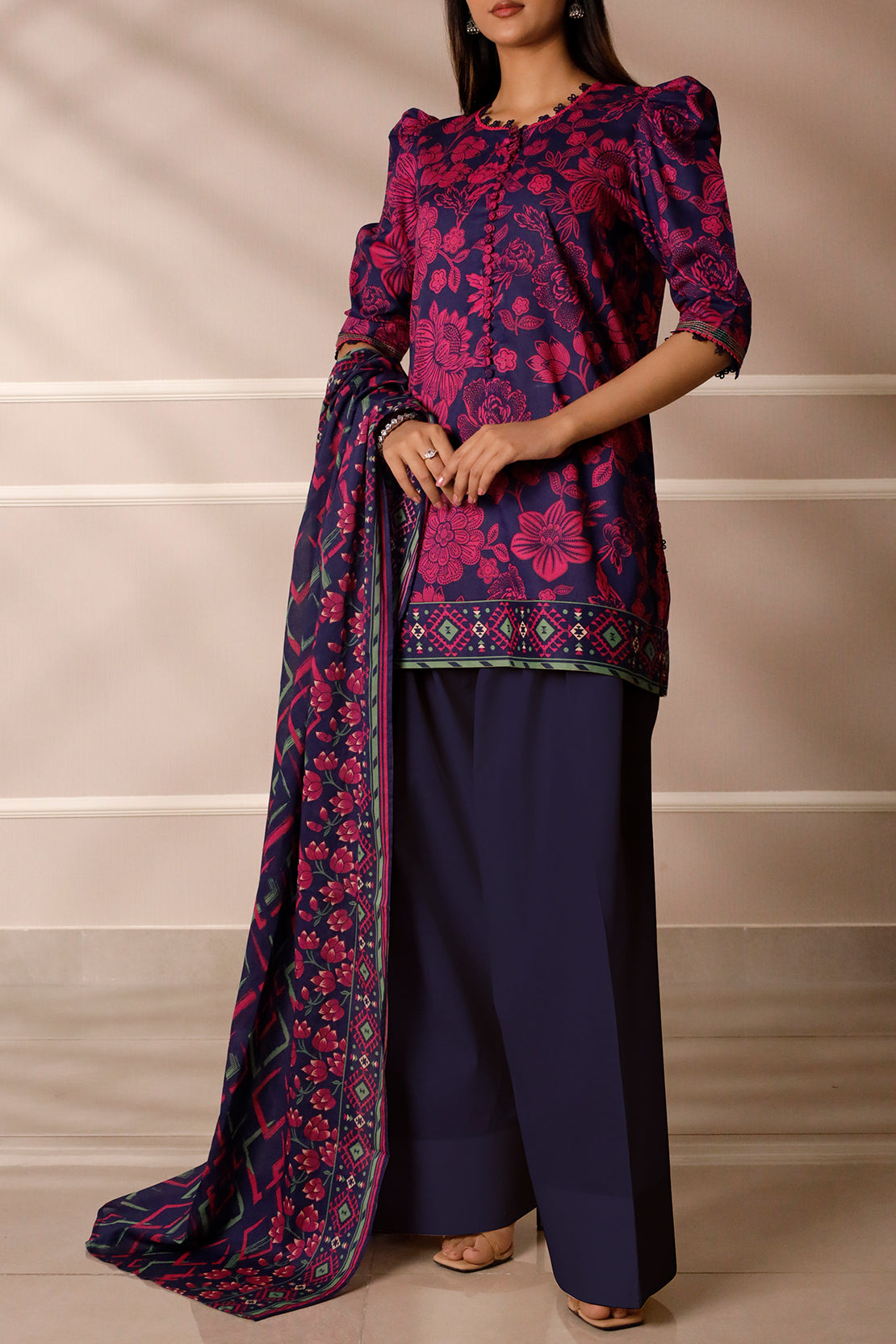 Saya Unstitched Printed Lawn 3 Piece
