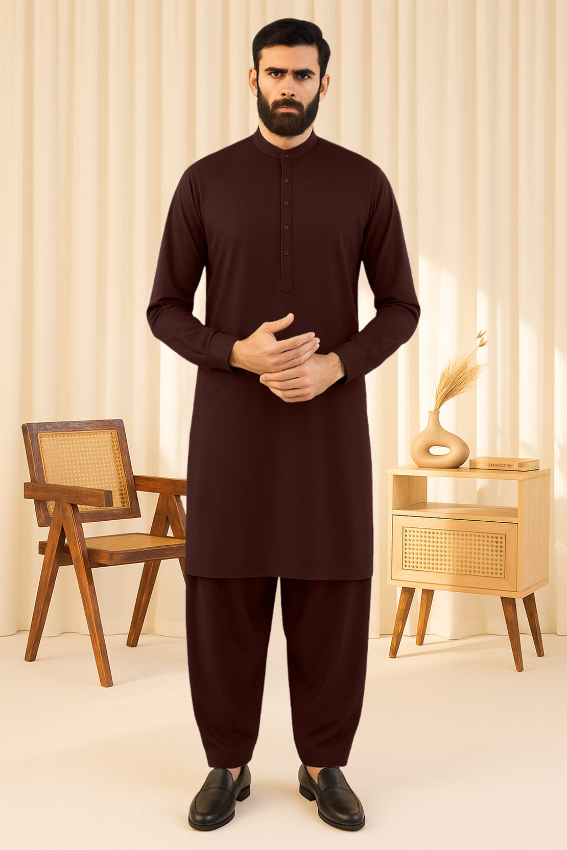 Saya Unstitched Premium Blended Wear Suit