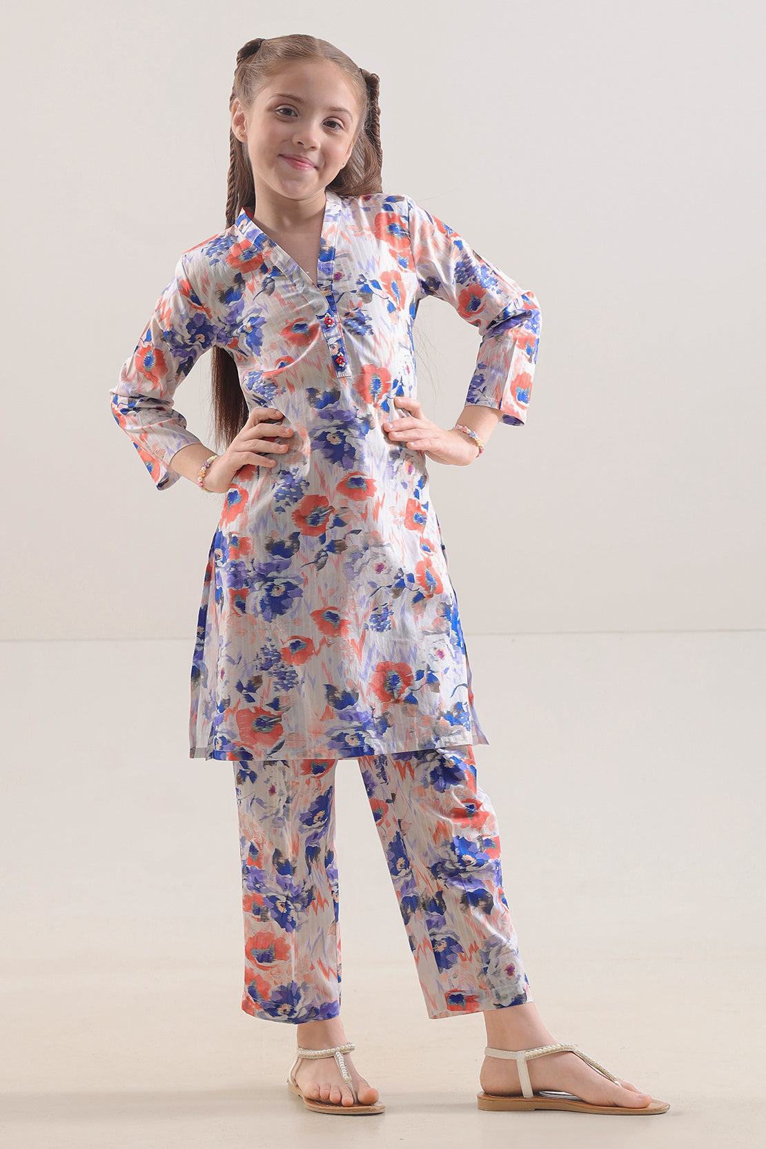 Printed Lawn Stitched 2 Piece (Shirt/Trouser) For Kids