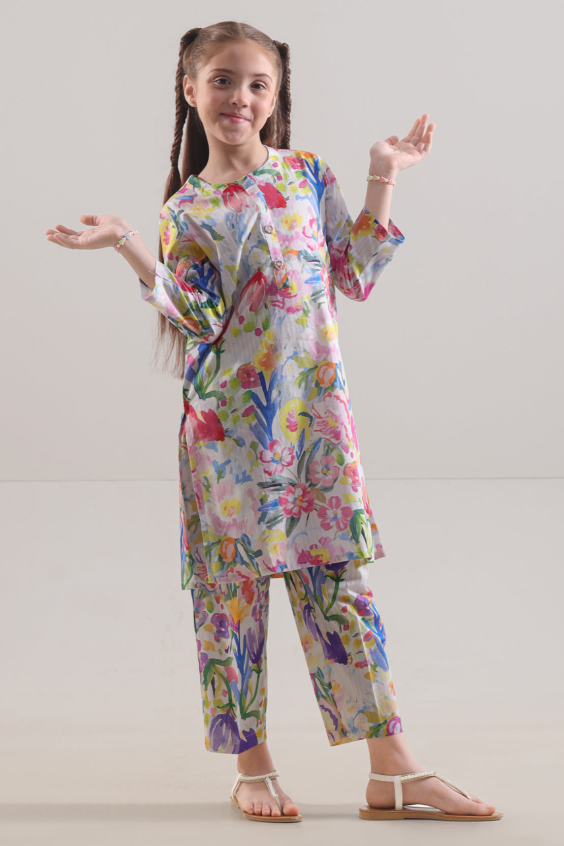 Saya Printed Lawn Stitched 2 Piece (Shirt/Trouser) For Kids
