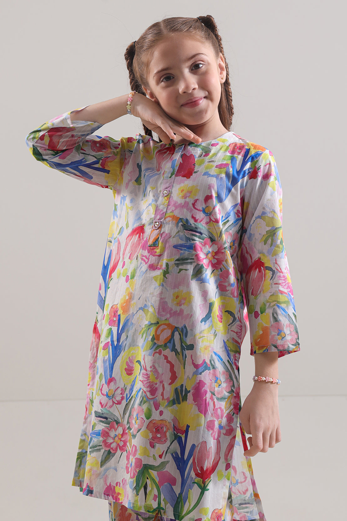 Saya Printed Lawn Stitched 2 Piece (Shirt/Trouser) For Kids