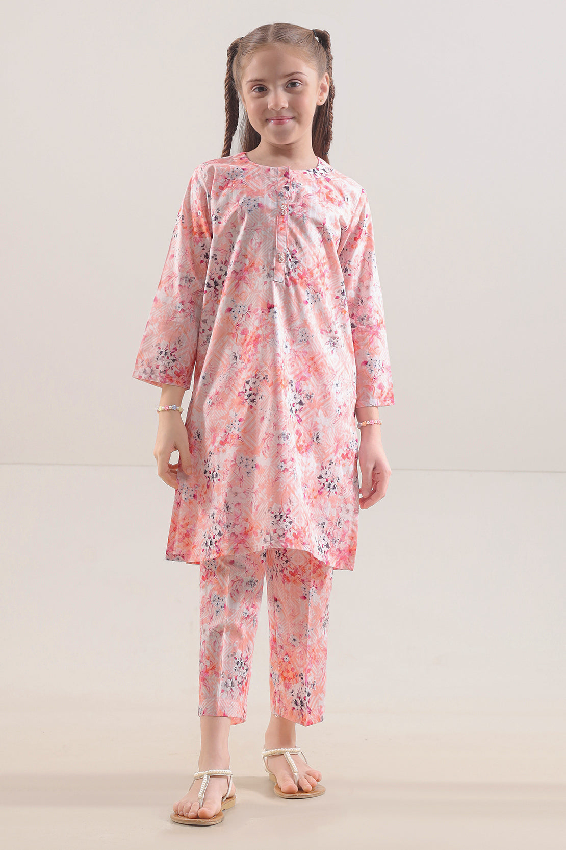 Saya Printed Lawn Stitched 2 Piece (Shirt/Trouser) For Kids