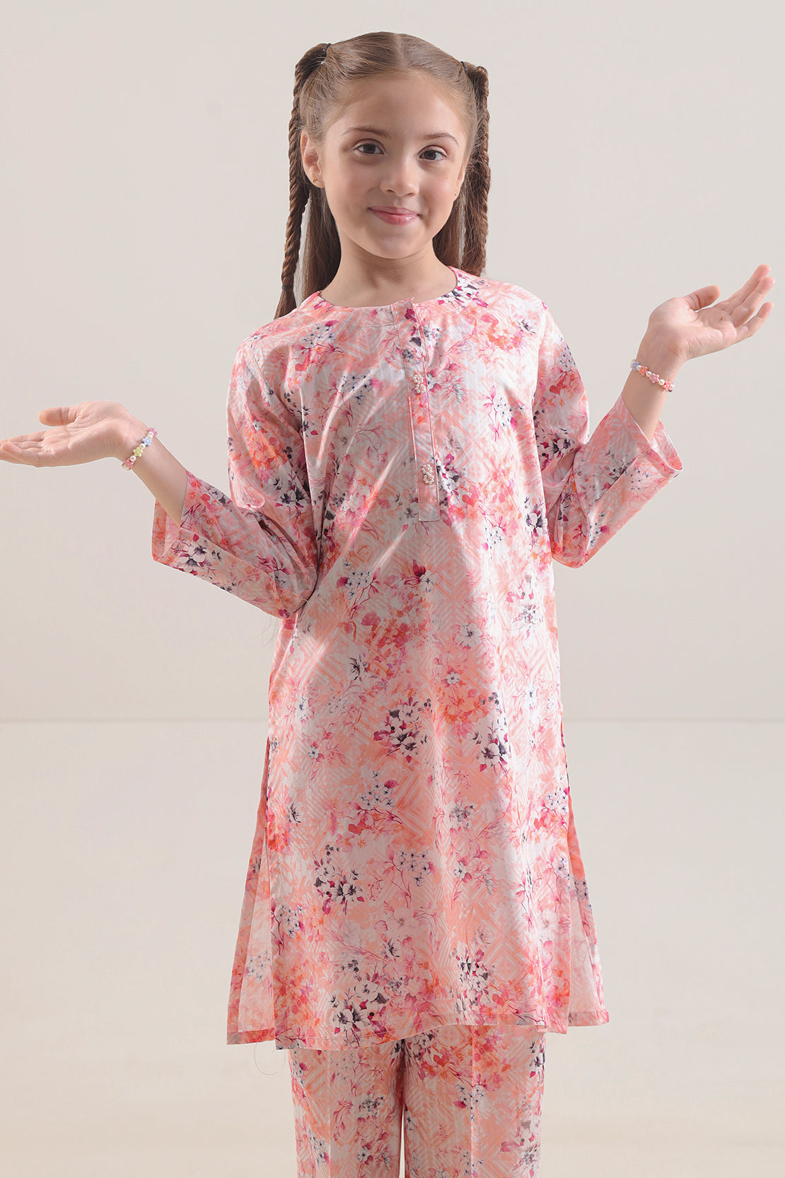 Saya Printed Lawn Stitched 2 Piece (Shirt/Trouser) For Kids