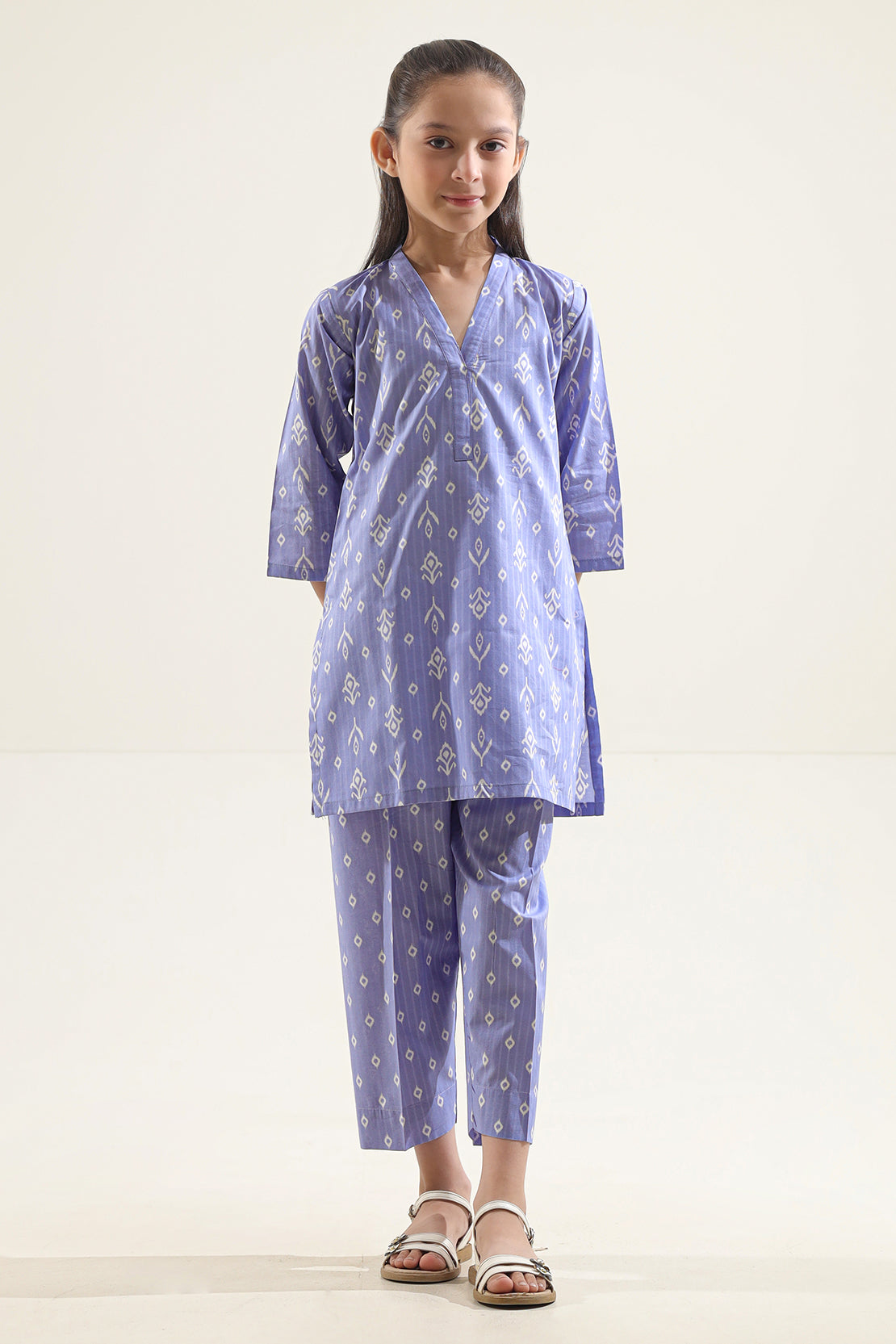 Saya Printed Strip Lawn Stitched 2 Piece (Shirt/Trouser)  For Kids