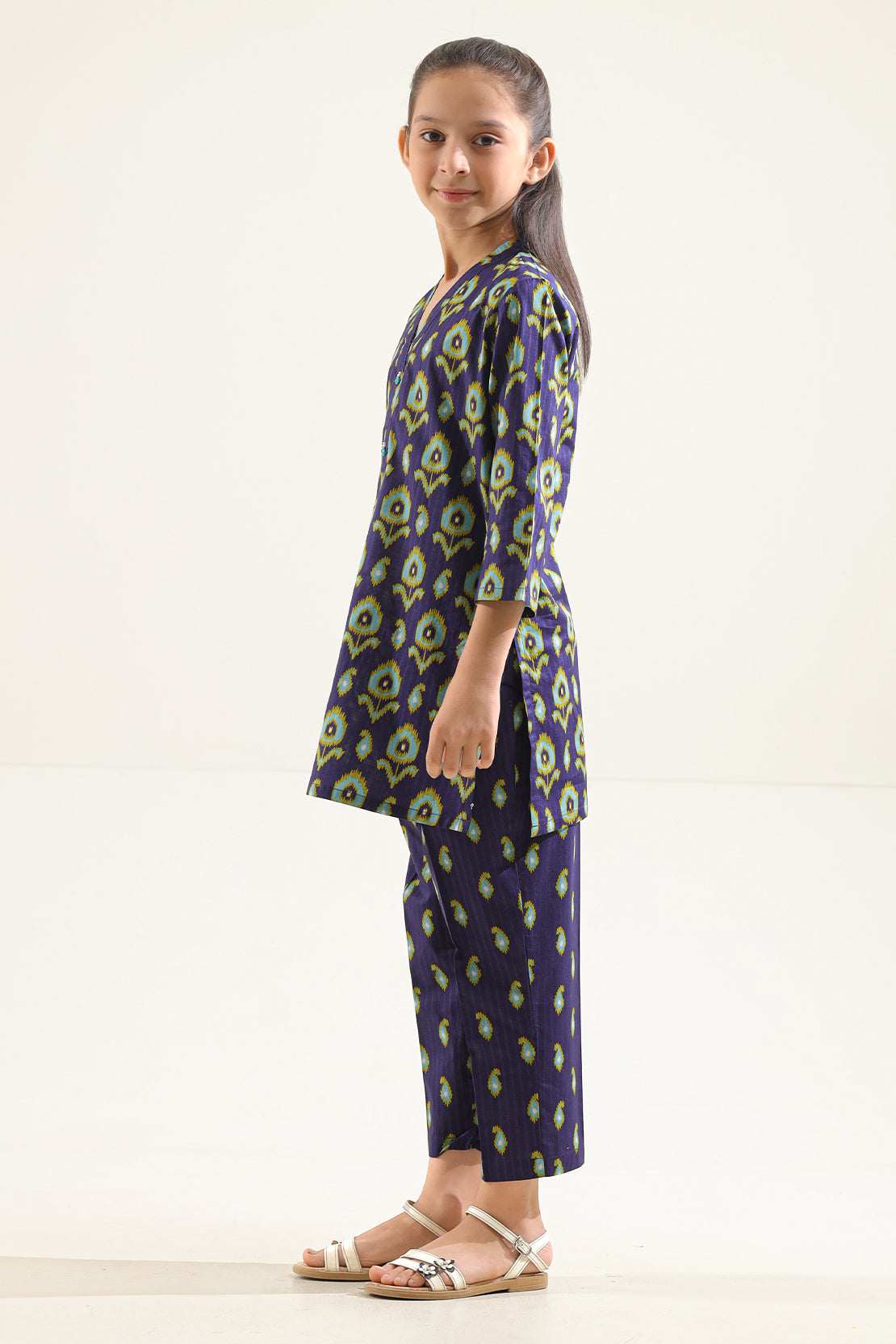 Saya Printed Strip Lawn Stitched 2 Piece (Shirt/Trouser)  For Kids