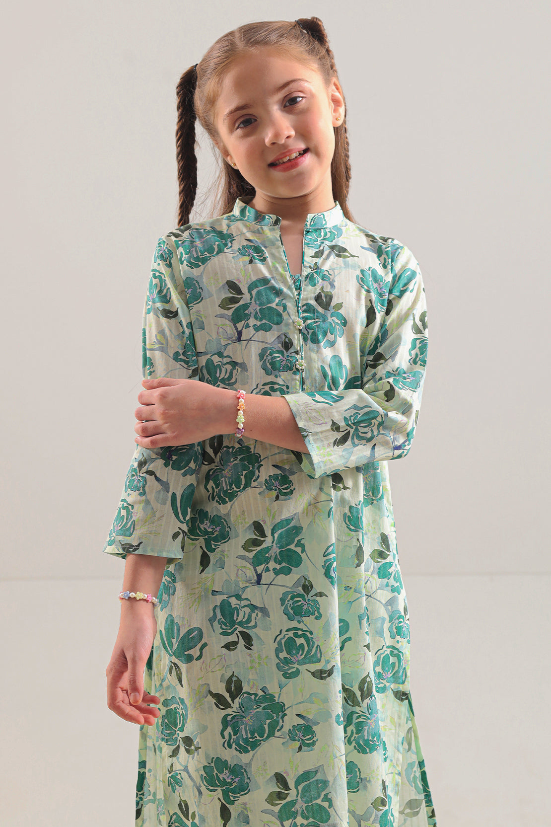 Saya Printed Strip Lawn Stitched 2 Piece (Shirt/Trouser) For Kids