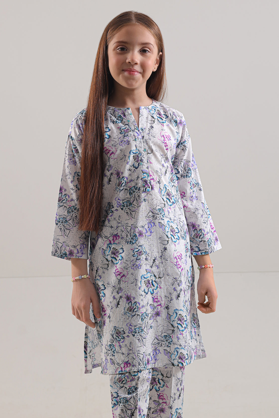 Saya Printed Strip Lawn Stitched 2 Piece (Shirt/Trouser) For Kids