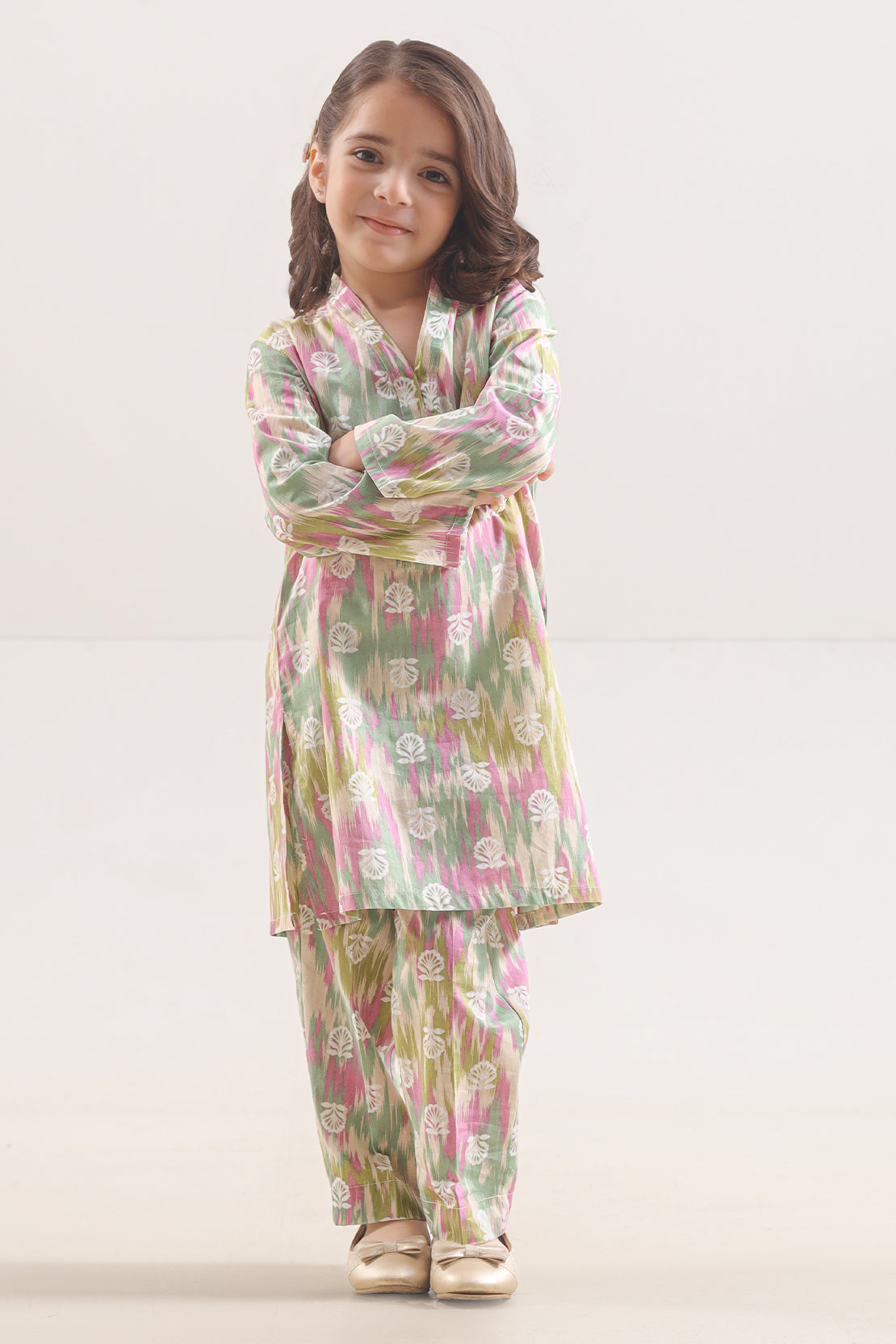 Saya Printed Strip Lawn Stitched 2 Piece (Shirt/Trouser)  For Kids