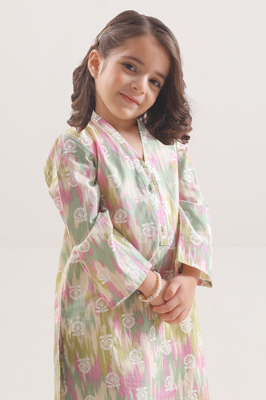 Saya Printed Strip Lawn Stitched 2 Piece (Shirt/Trouser)  For Kids