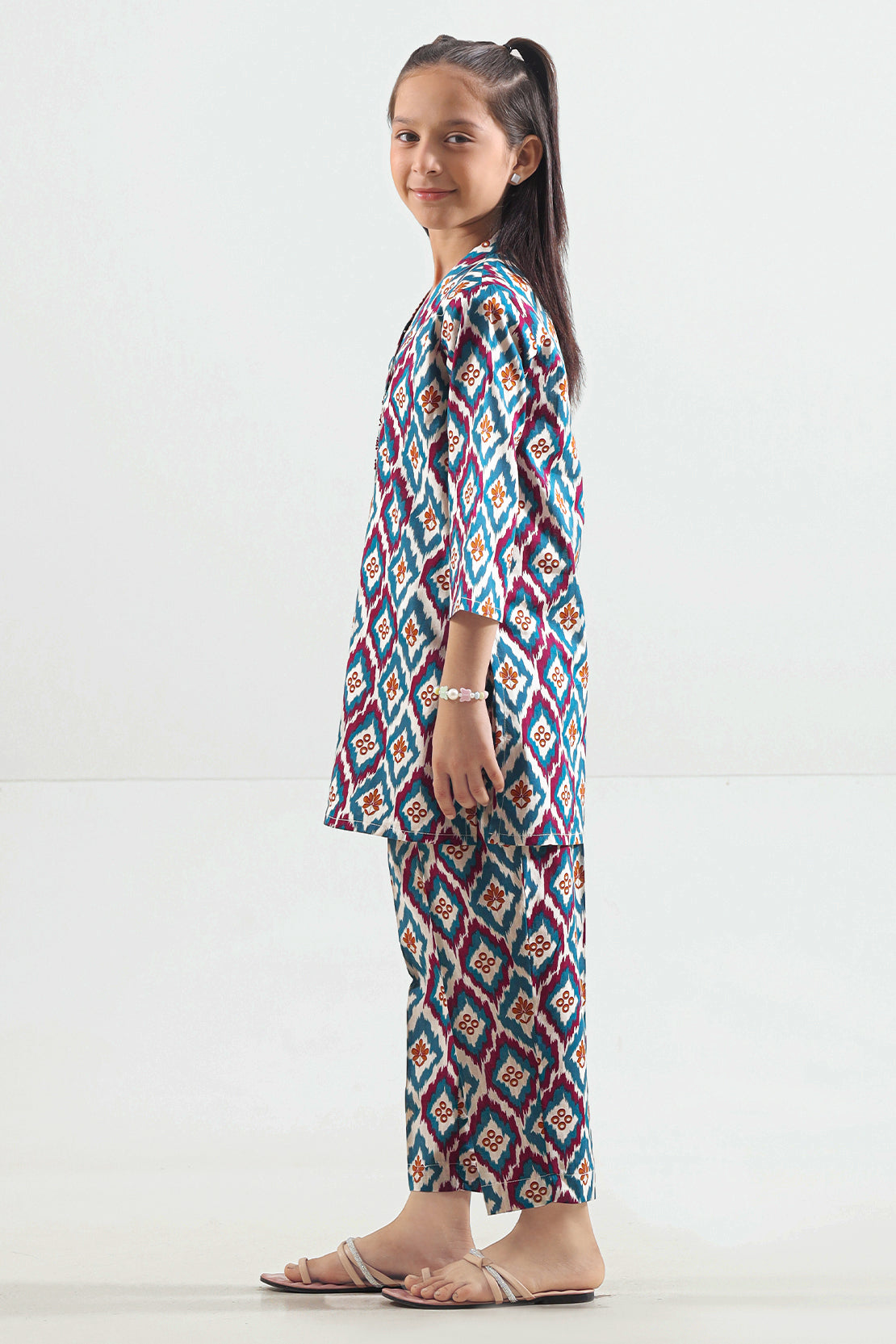 Saya Printed Strip Lawn Stitched 2 Piece (Shirt/Trouser)  For Kids
