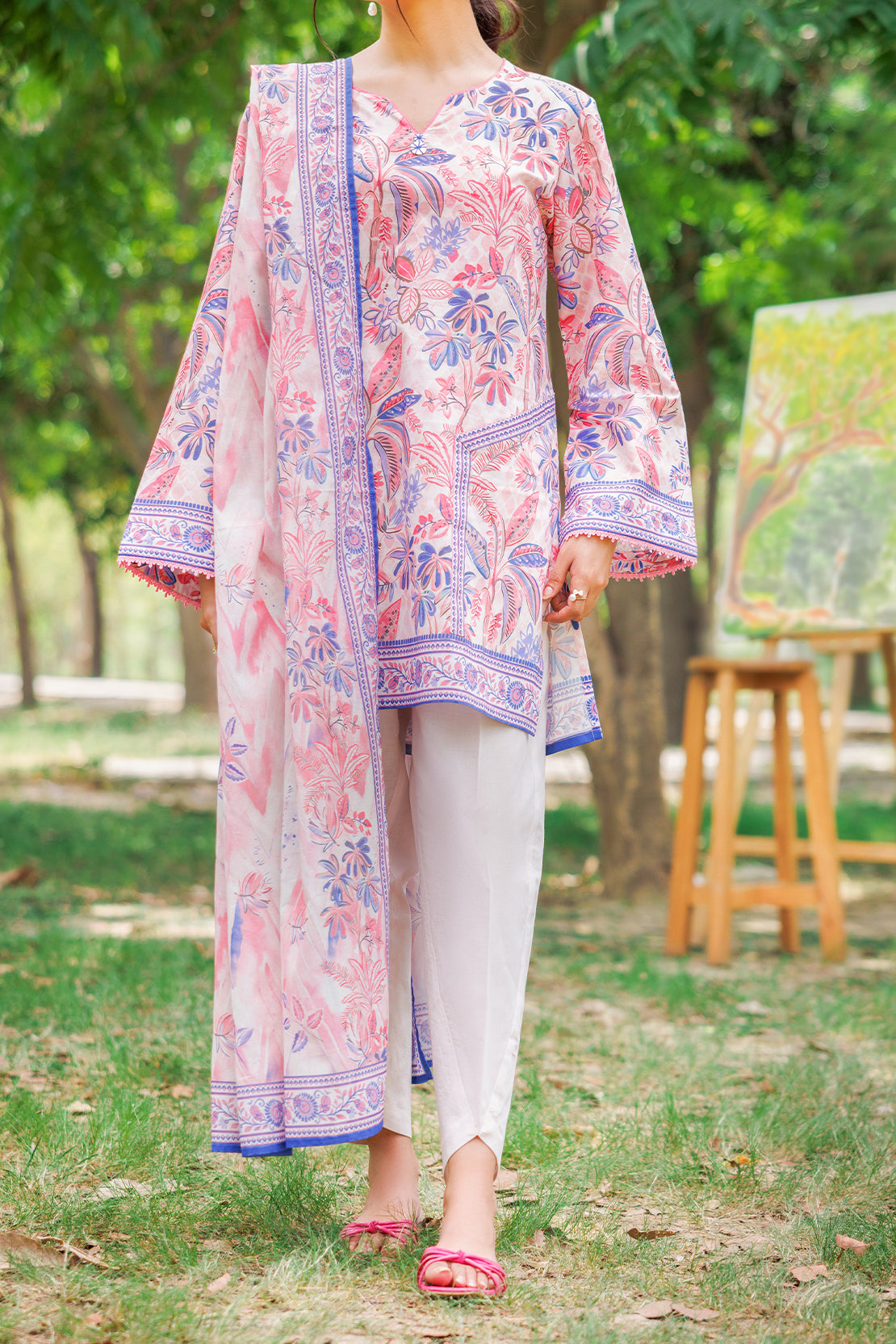 Saya Unstitched Printed Lawn 3 Piece