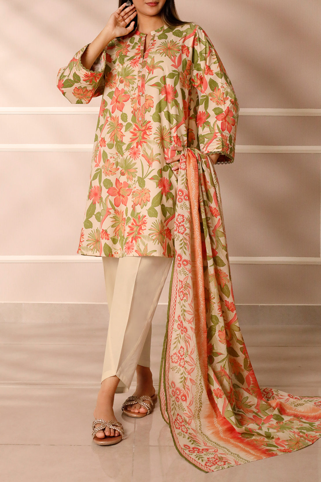 Saya Unstitched Printed Lawn 3 Piece