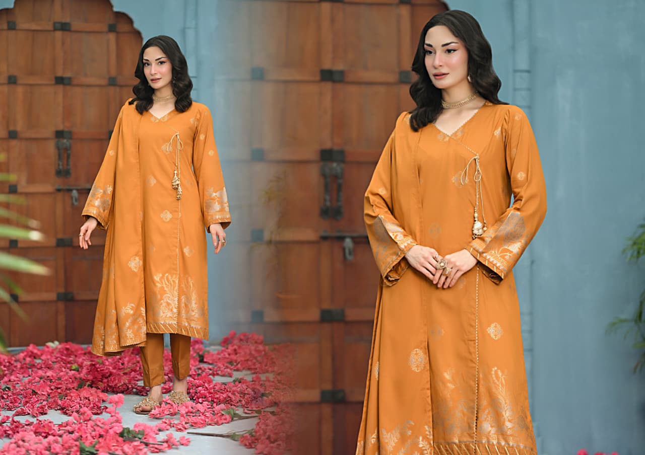 SALINA JACQUARD VISCOSE MUSTARD