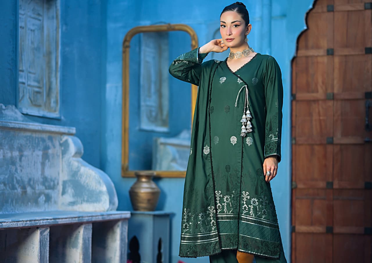 SALINA JACQUARD VISCOSE DARK GREEN