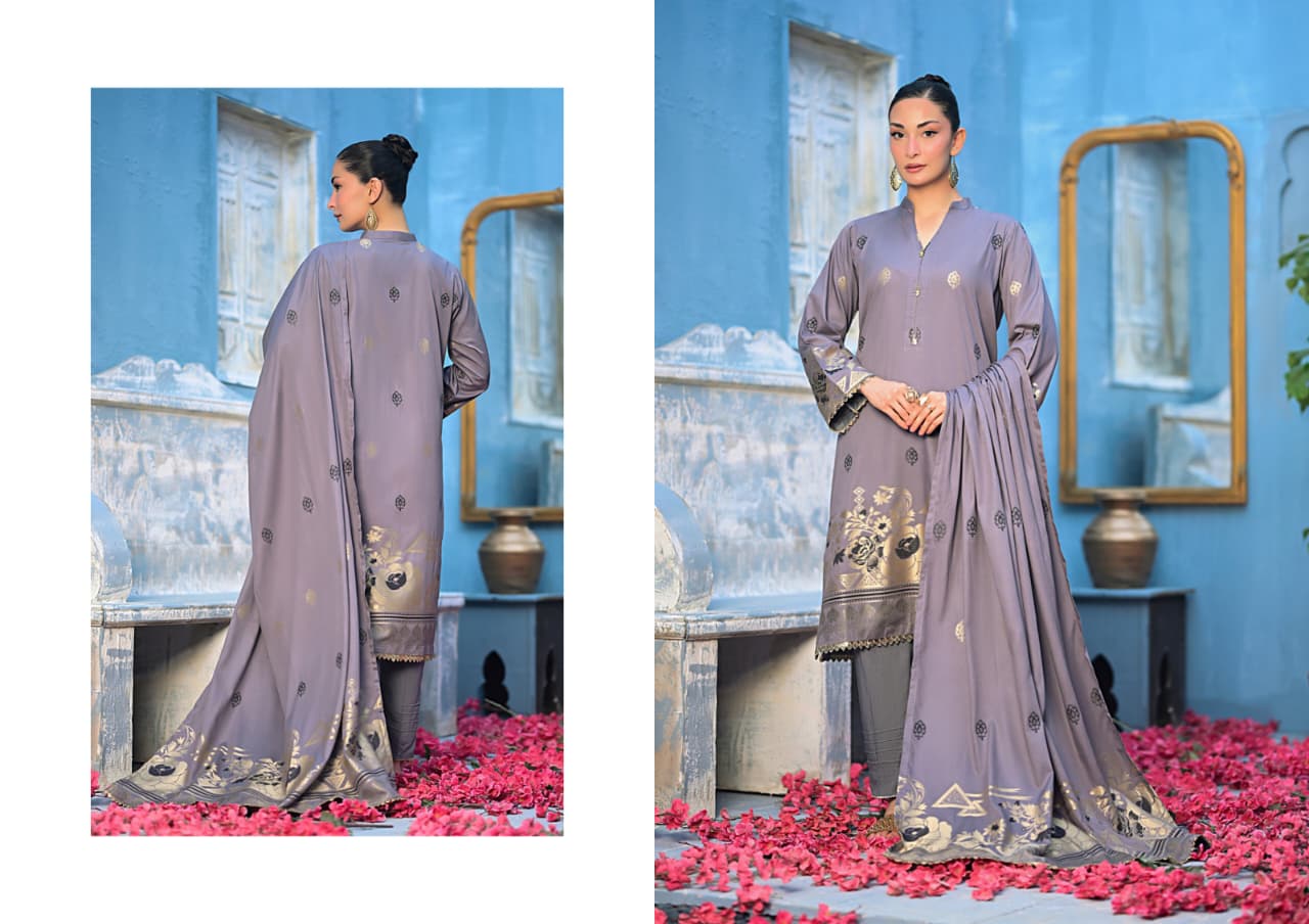 SALINA JACQUARD VISCOSE GREY COLOUR