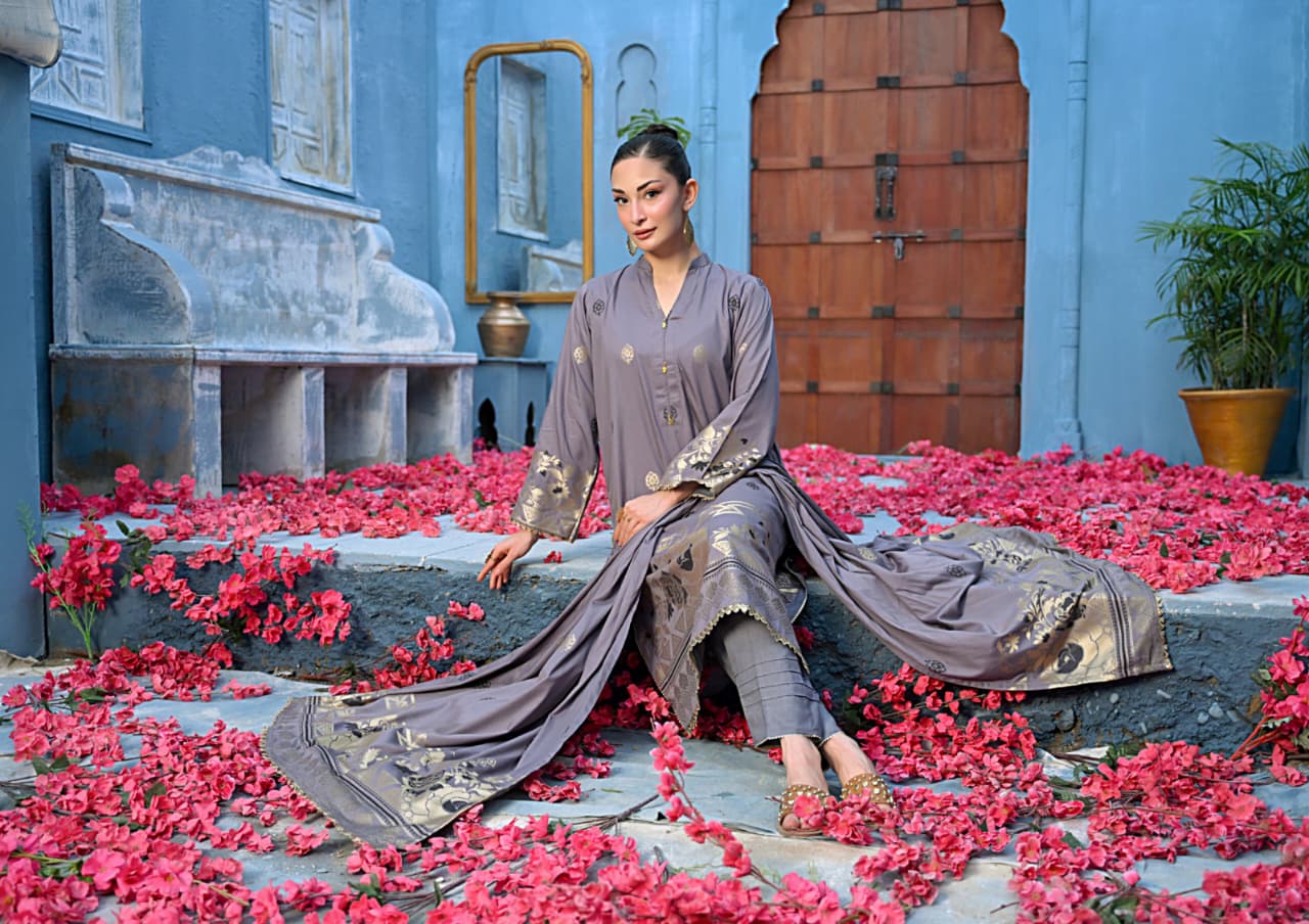 SALINA JACQUARD VISCOSE GREY COLOUR