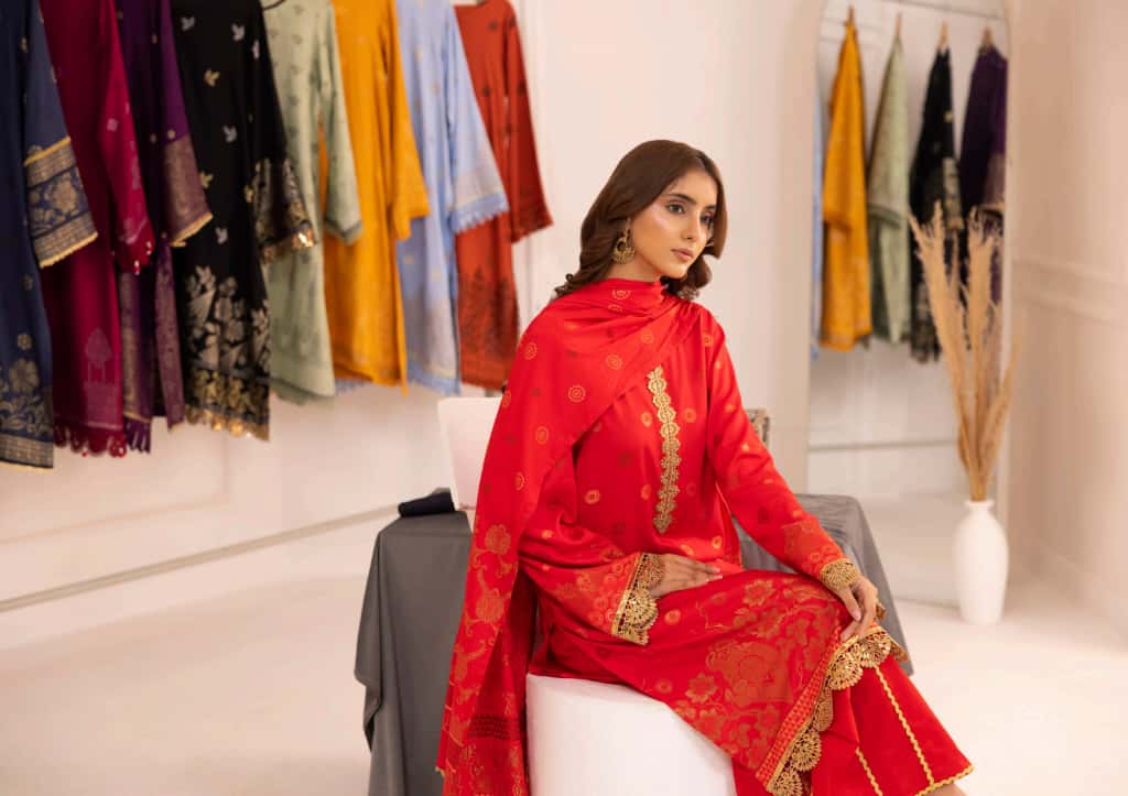 Jaquard Viscose (Bright Red)