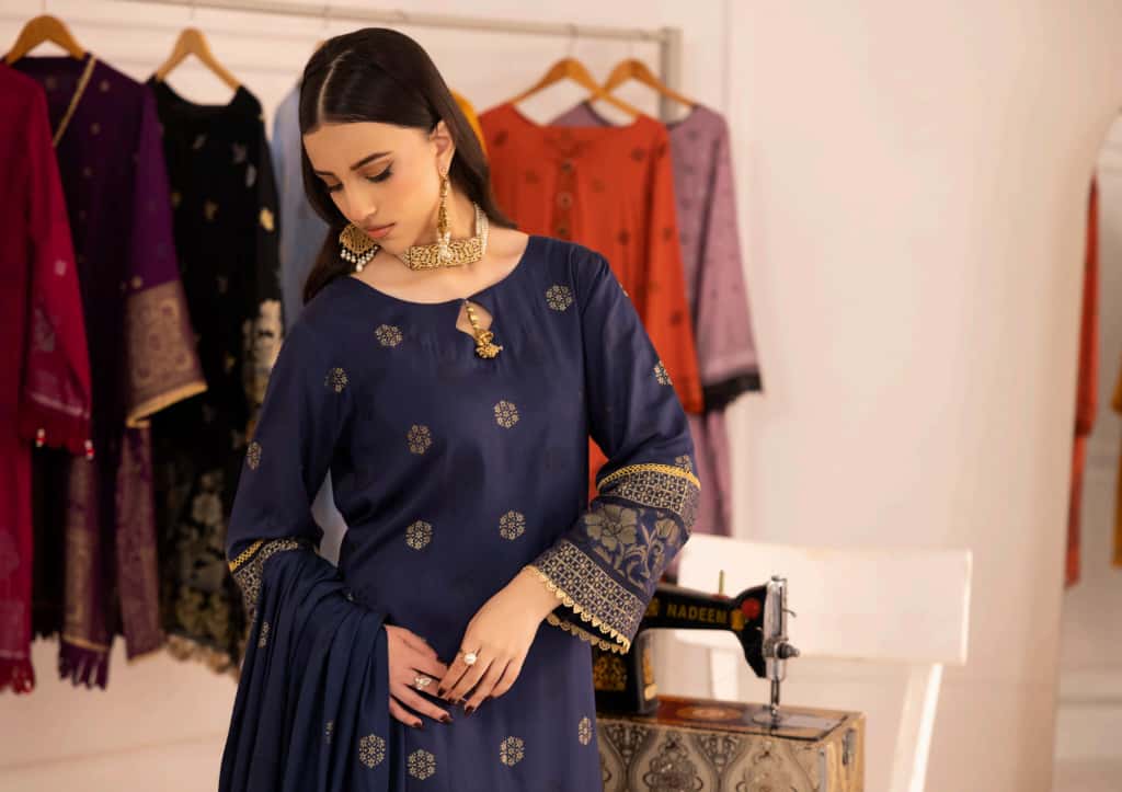 Jaquard Viscose (Navy Blue)