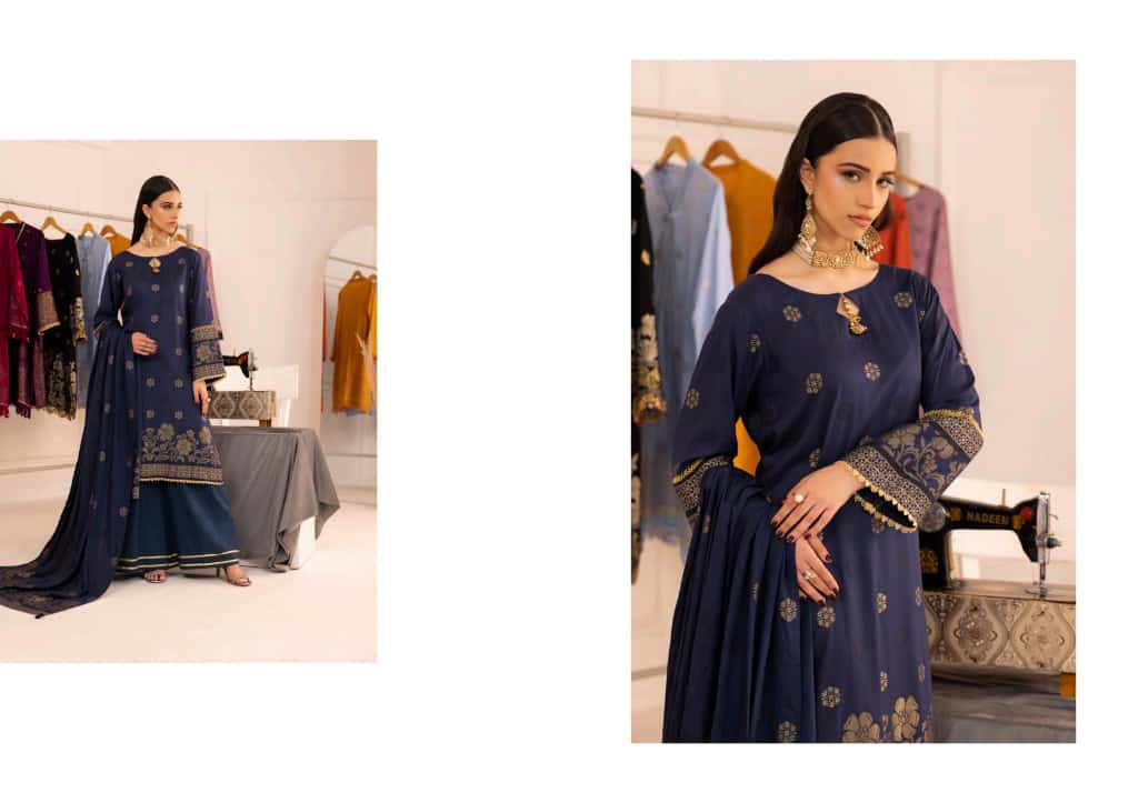 Jaquard Viscose (Navy Blue)