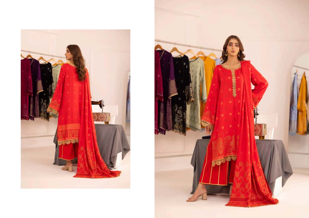 Jaquard Viscose (Bright Red)