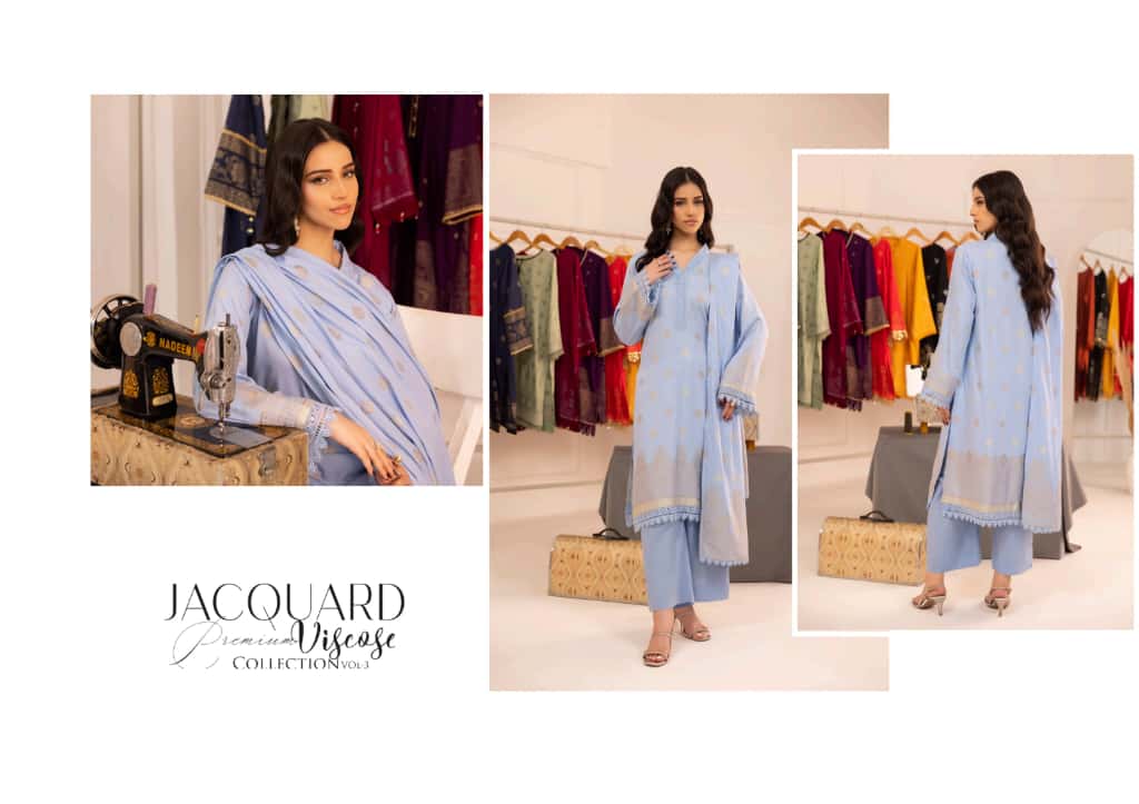 Jaquard Viscose (Light Sky Blue / Powder Blue)