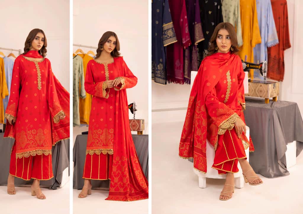 Jaquard Viscose (Bright Red)