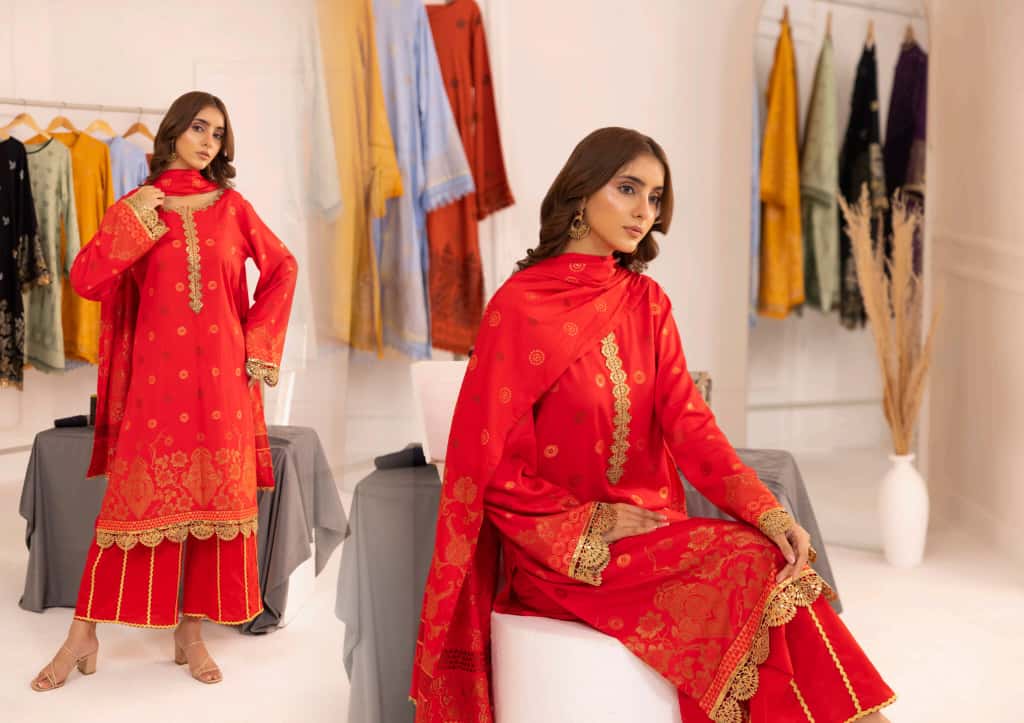 Jaquard Viscose (Bright Red)