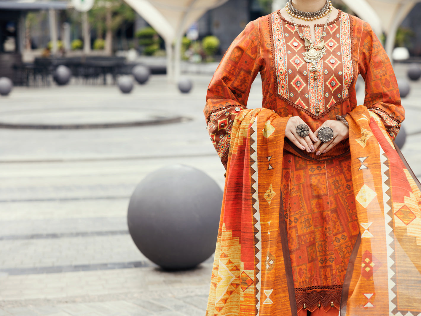 Almirah Mustard Lawn 2Pc Unstitched - ALP-2PS-SLKD-UN-2267
