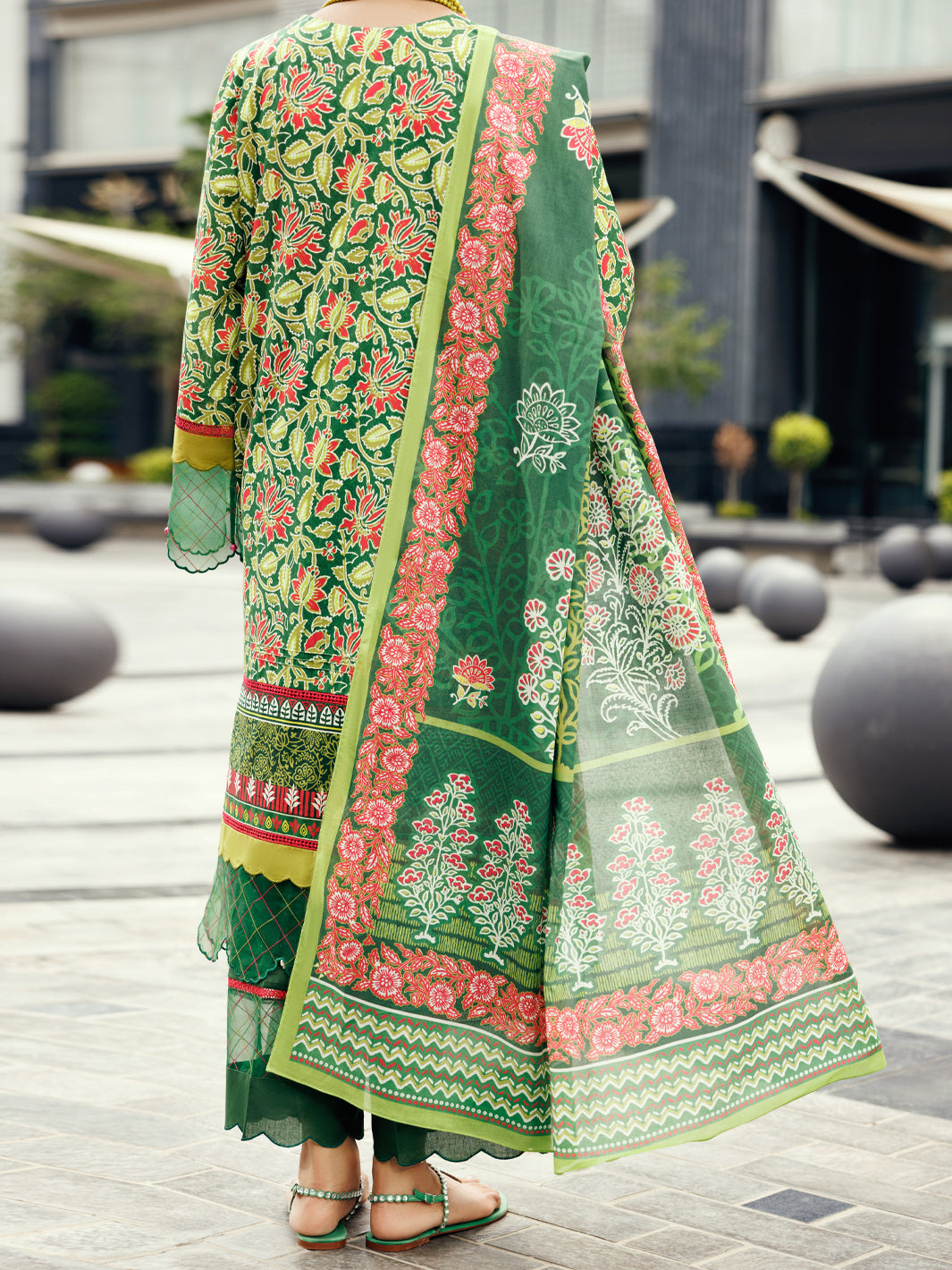 Almirah Green Lawn 2Pc Unstitched - ALP-2PS-SLKD-UN-2263