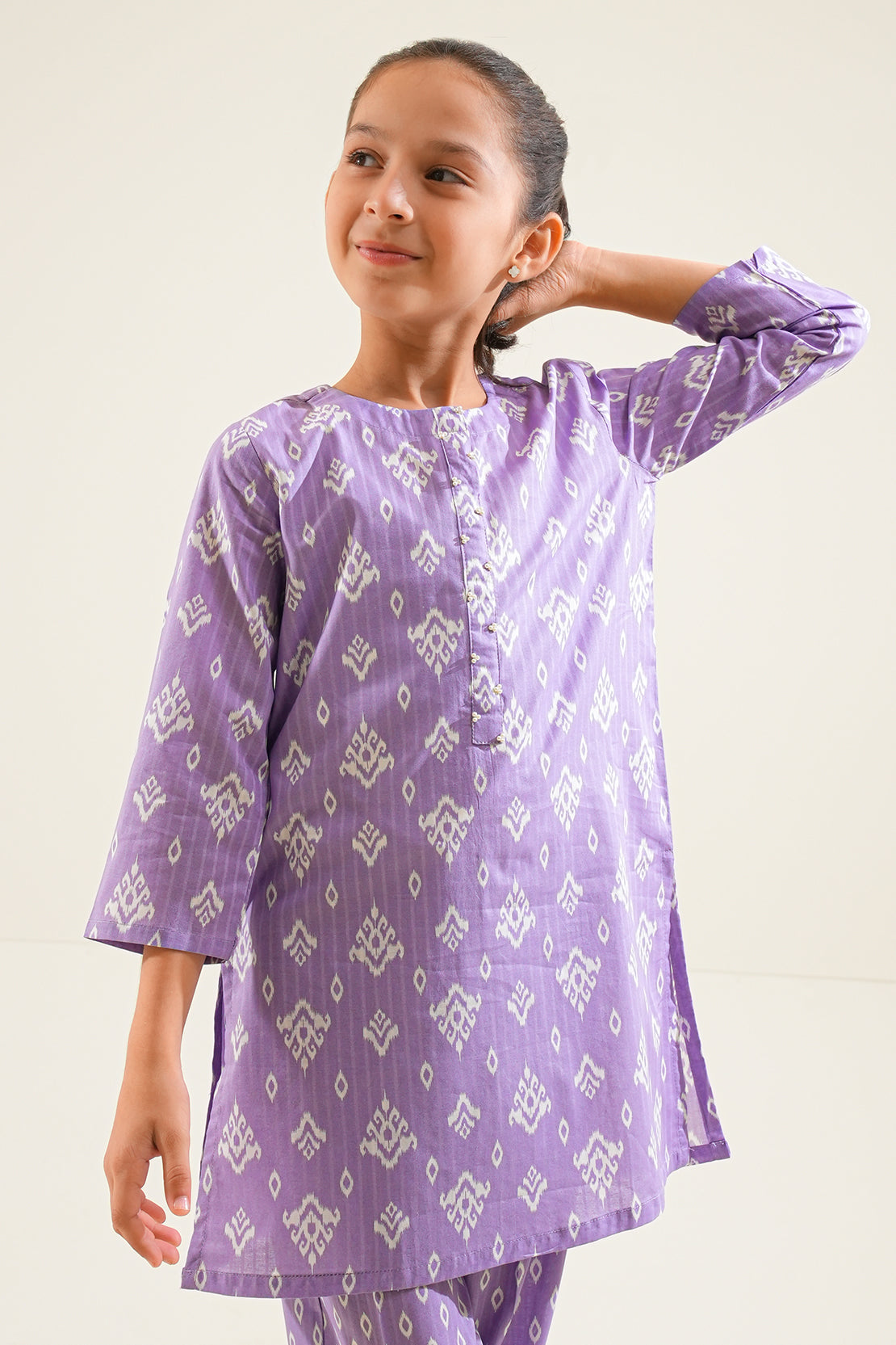 Saya Printed Strip Lawn Stitched 2 Piece (Shirt/Trouser)  For Kids