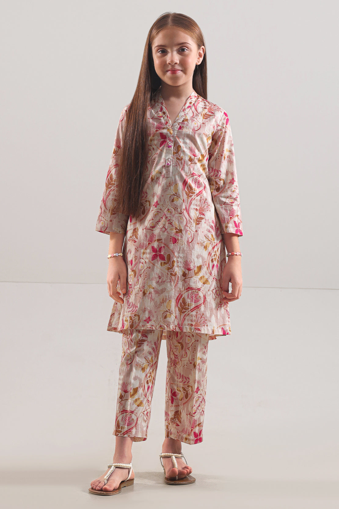 Saya Printed Strip Lawn Stitched 2 Piece (Shirt/Trouser) For Kids