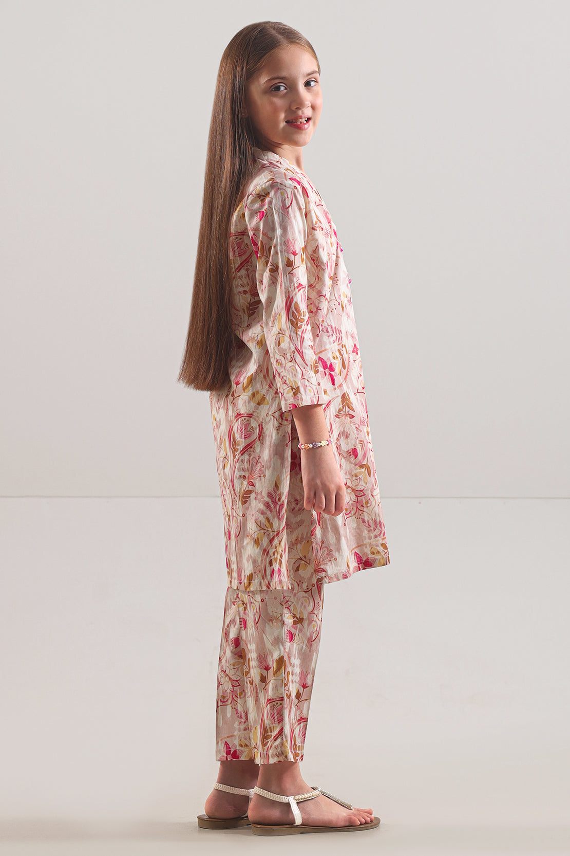 Saya Printed Strip Lawn Stitched 2 Piece (Shirt/Trouser) For Kids