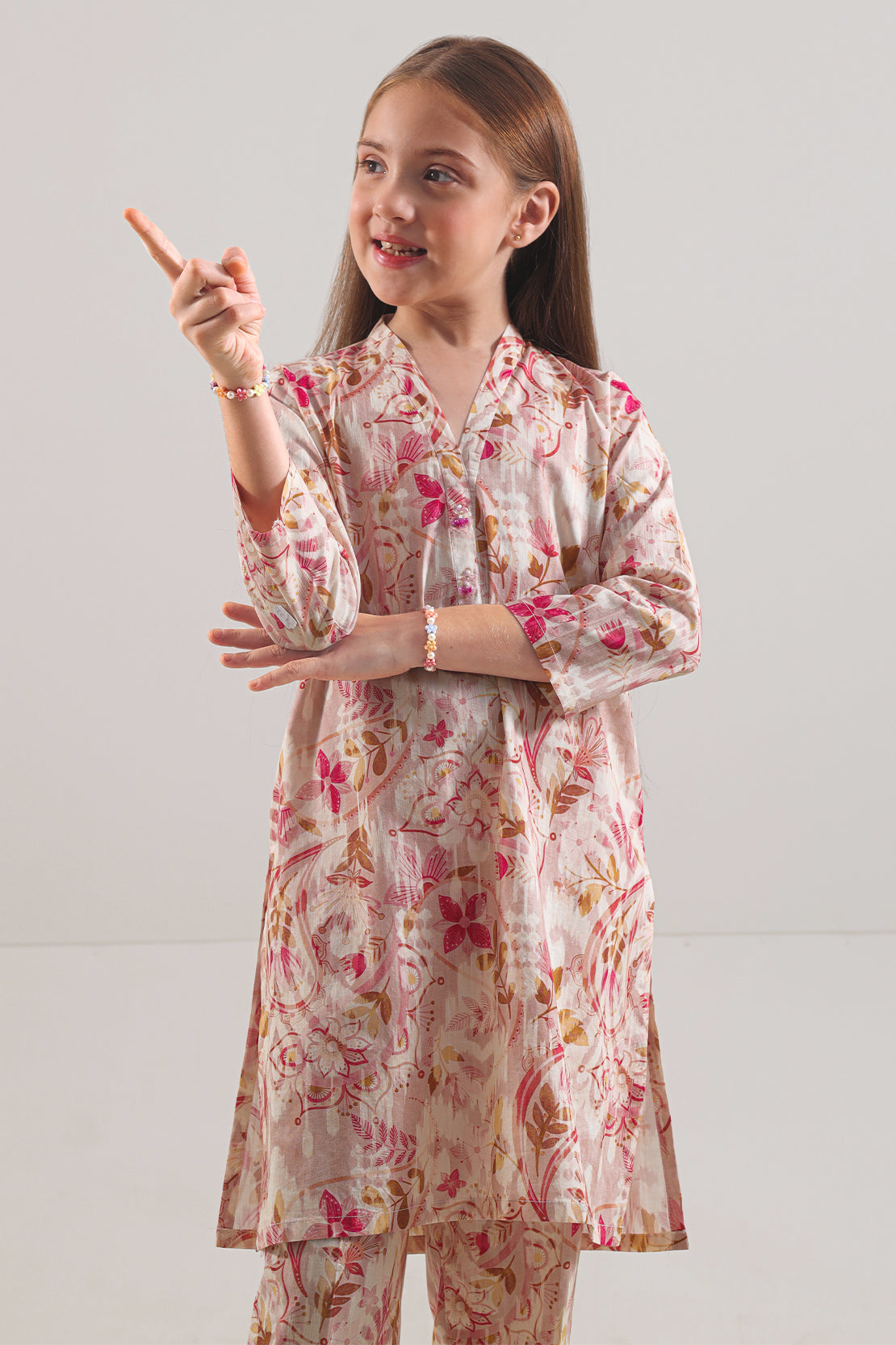 Saya Printed Strip Lawn Stitched 2 Piece (Shirt/Trouser) For Kids