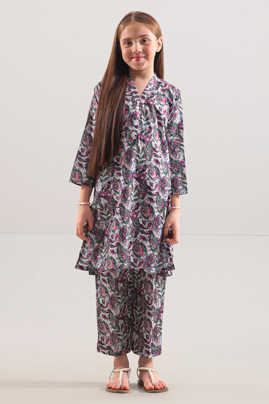 Saya Printed Strip Lawn Stitched 2 Piece (Shirt/Trouser) For Kids