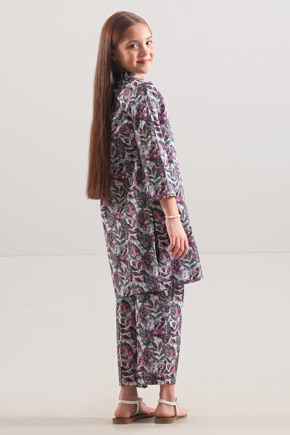 Saya Printed Strip Lawn Stitched 2 Piece (Shirt/Trouser) For Kids