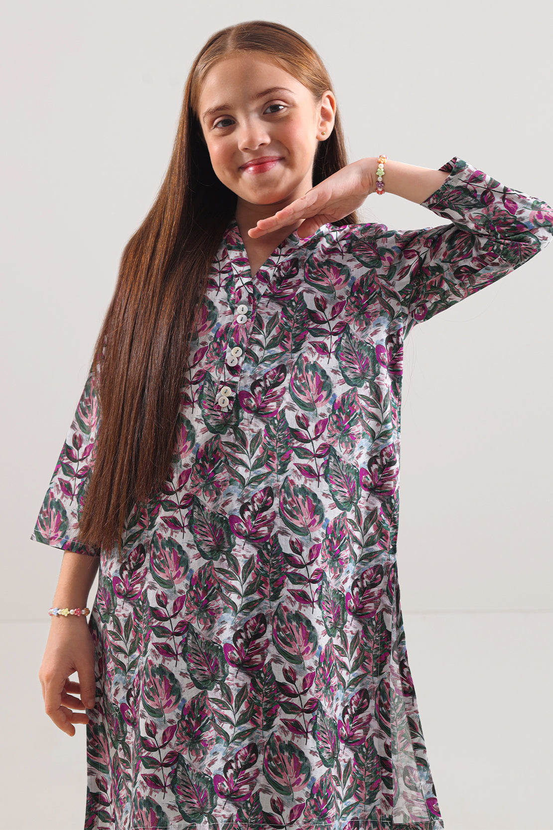 Saya Printed Strip Lawn Stitched 2 Piece (Shirt/Trouser) For Kids