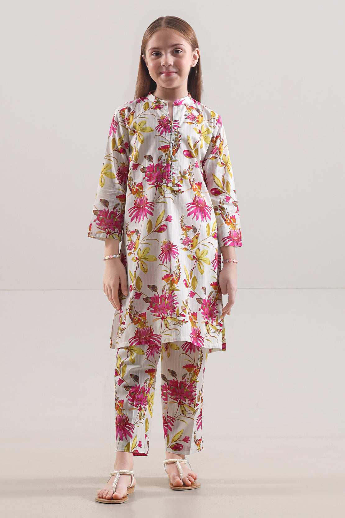 Saya Printed Strip Lawn Stitched 2 Piece (Shirt/Trouser) For Kids