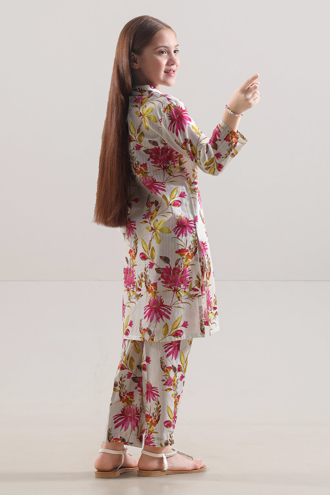 Saya Printed Strip Lawn Stitched 2 Piece (Shirt/Trouser) For Kids