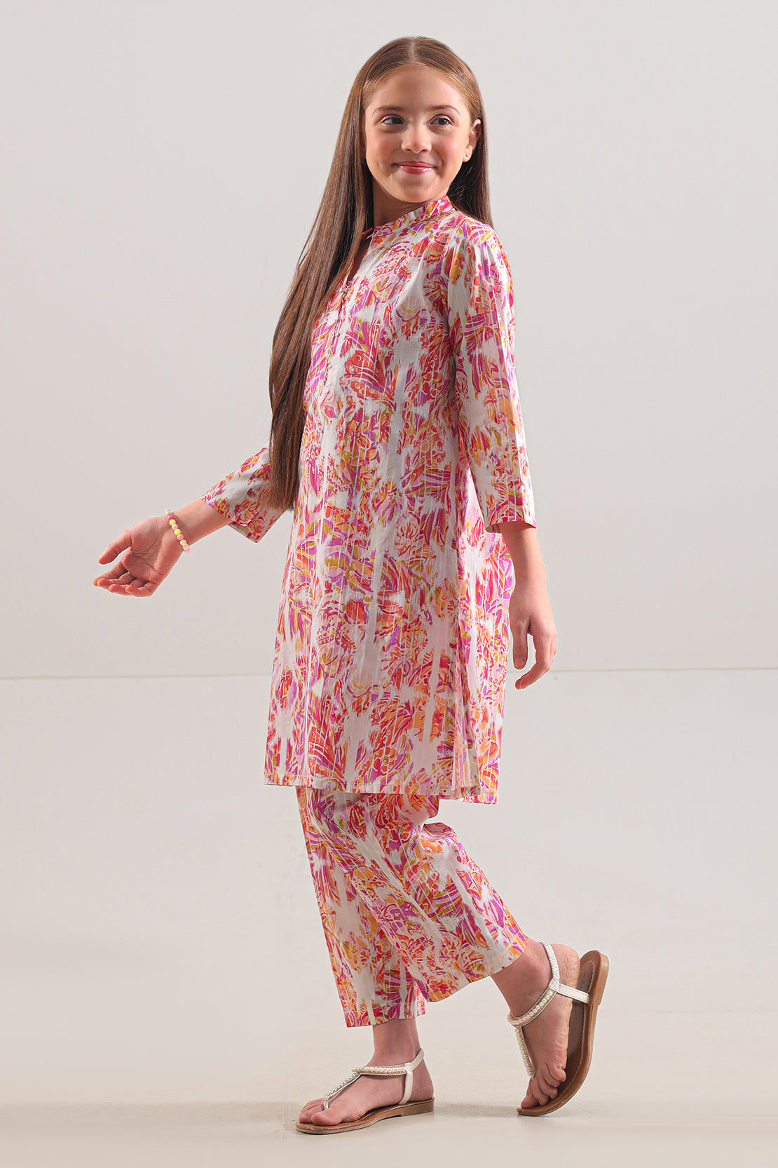Saya Printed Strip Lawn Stitched 2 Piece (Shirt/Trouser) For Kids