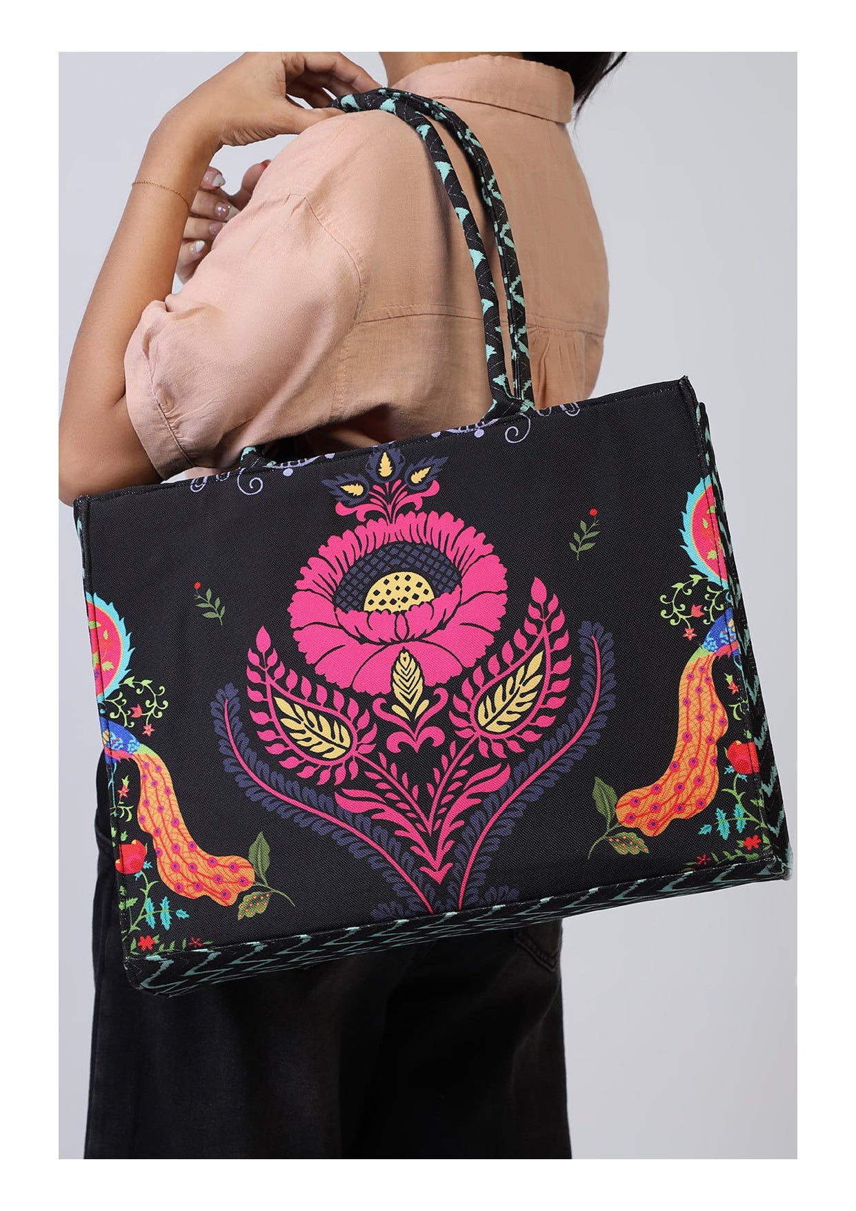 Zellbury Colorful Tote Bag – Stylish Printed Handbag for Women